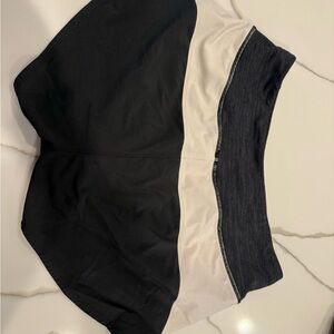 Outdoor Voices Black and Cream Athletic Shorts